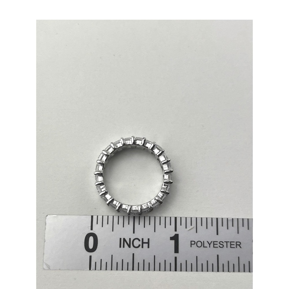 Sterling Silver CN GM Ring Glass Baguettes Size 8 - Picture 6 of 7